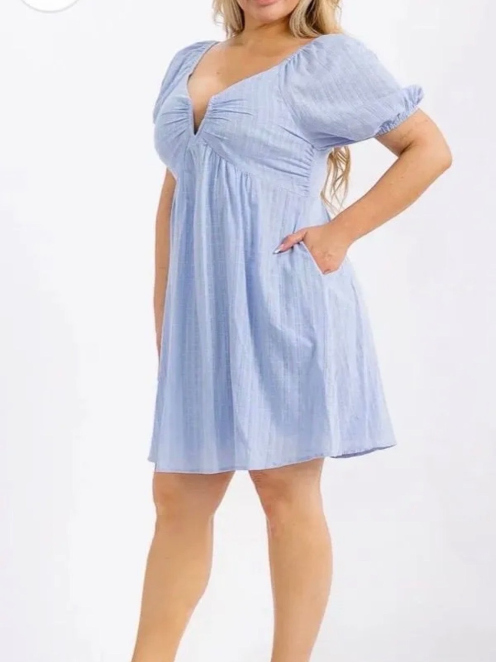 PERFECTLY PRISCILLA | Smock Open Back Mini Dress - Picture 5 of 7